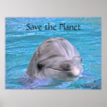 Smiling Dolphin - Save the Planet posters
