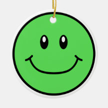 Smiling Face Ornament Green 0001