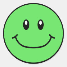 Smiling Face Stickers Green 0001