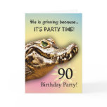 Smiling gator party invitation greeting card