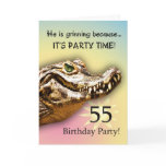 Smiling gator party invitation greeting cards