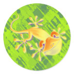 Smiling Gecko - green pattern stickers