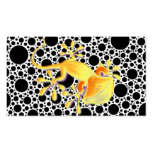 Smiling Gecko on black dots + your text Business Card Template
