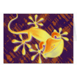 Smiling Gecko - violet orange pattern cards