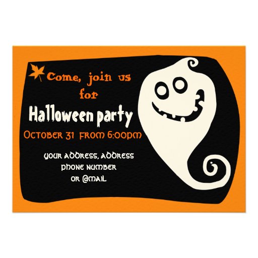 Smiling ghost invitation card