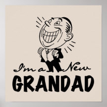Smiling New Grandad T-shirts and Gifts Poster