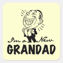 Smiling New Grandad T-shirts and Gifts Square Sticker