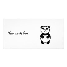 Smiling panda bear customized photo card