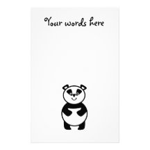 Smiling panda bear personalised stationery