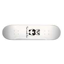 Smiling panda bear skate board