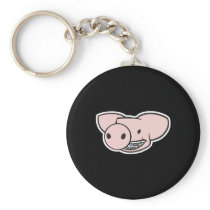 smiling pig with braces keychain