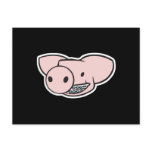 smiling pig with braces postcards