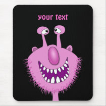 Smiling Pink Cute Monster With Beard