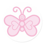 Smiling Pink pastel butterfly sticker