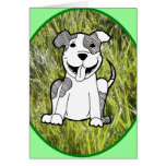 Smiling Pit Bull Cartoon cards