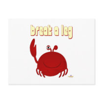 Smiling Red Crab Break A Leg Postcards