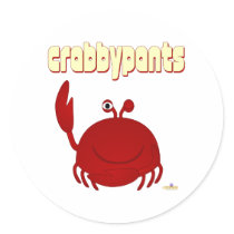 Smiling Red Crab  pants Round Sticker