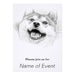 Smiling Shiba Inu dog Personalised Invites