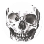 Smiling Skull Round Sticker