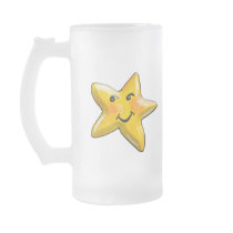 Smiling Star Frosted Glass Mug
