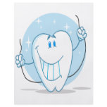 Smiling Tooth Cartoon Character Always Floss flyers