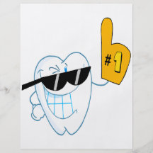 Smiling Tooth Cartoon Character Number One Full Color Flyer