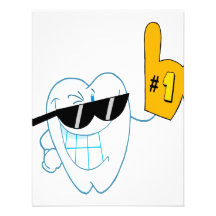 Smiling Tooth Cartoon Character Number One Custom Invitation