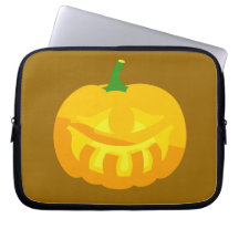 Smiling toothy Jack-O-'Lantern Computer Sleeves