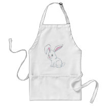 Smiling White Rabbit Aprons