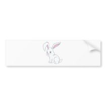 Smiling White Rabbit bumper stickers