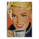 Smiling Woman Enjoying Her Morning Coffee cards