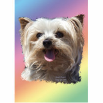 Smiling Yorkie Dog Pin Photo Cutout