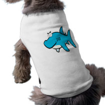 smirking shark cartoon dog tee