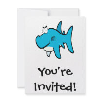 smirking shark cartoon invites