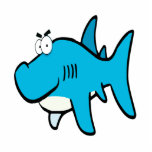 smirking shark cartoon photo sculptures