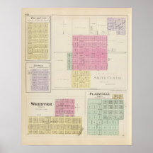 Smith Centre, Gould City, Motor, Webster, Kansas Print