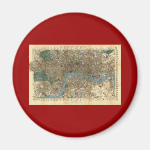 Smith's new map of London 1860 Fridge Magnets