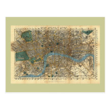 Smith's new map of London 1860 Post Card