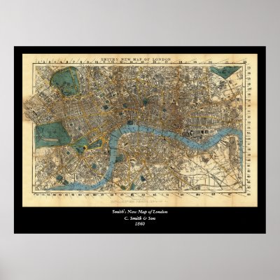 Smith's new map of London 1860 Print