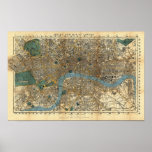 Smith's new map of London 1860 Posters
