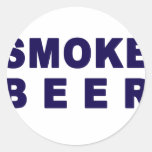 smoke beer round stickers