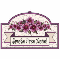 "Smoke Free Zone" - Decorative Sign - 17 Photo Cut Outs
