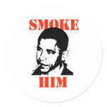 SMOKE OBAMA ROUND STICKER