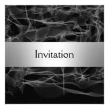 Smoke Silver  Party Invitation