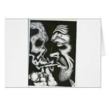 smoke skull greeting cards