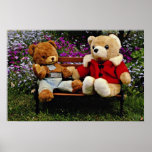 Smokey has a chat  flowers print