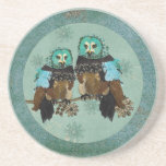 Smokey Rose Owls Snowflakes Coaster coasters