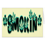 *Smokin* Green Smoking Logo Greeting Card