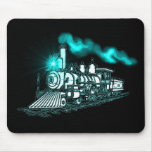 Smokin Green Train Mouse Pads
