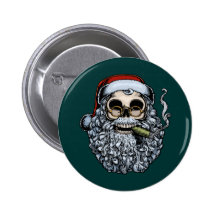 Smokin' Santa Skull Pin